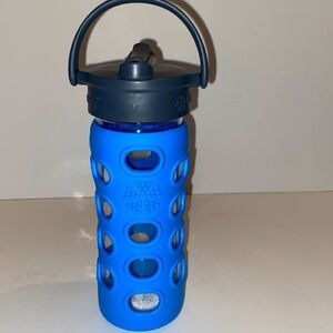 Life Factory 12oz Silicone Sleeve Water Glass Bottle with Pivot Straw Cap.